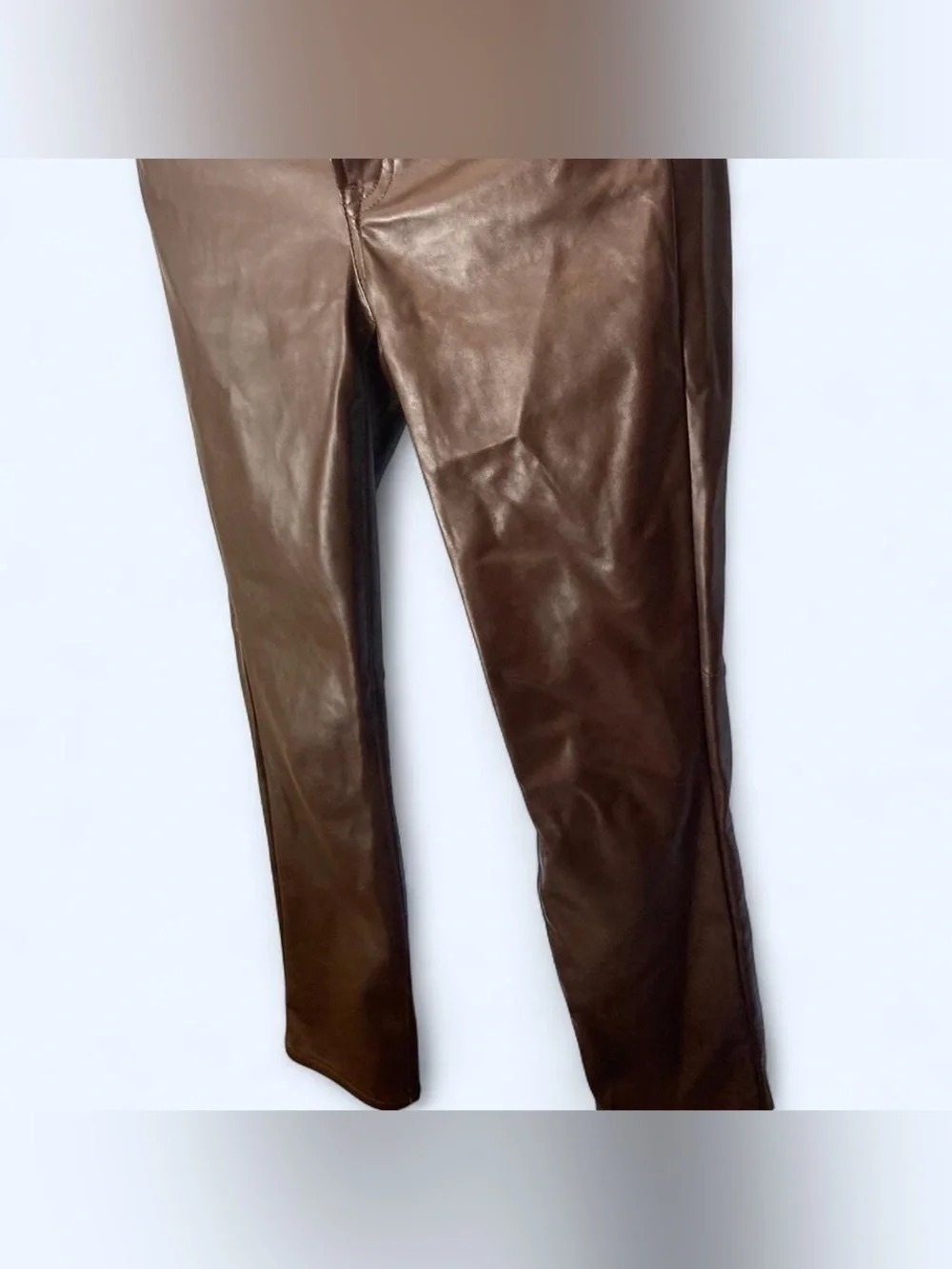 Gap brown leather slim fit trousers Size 00